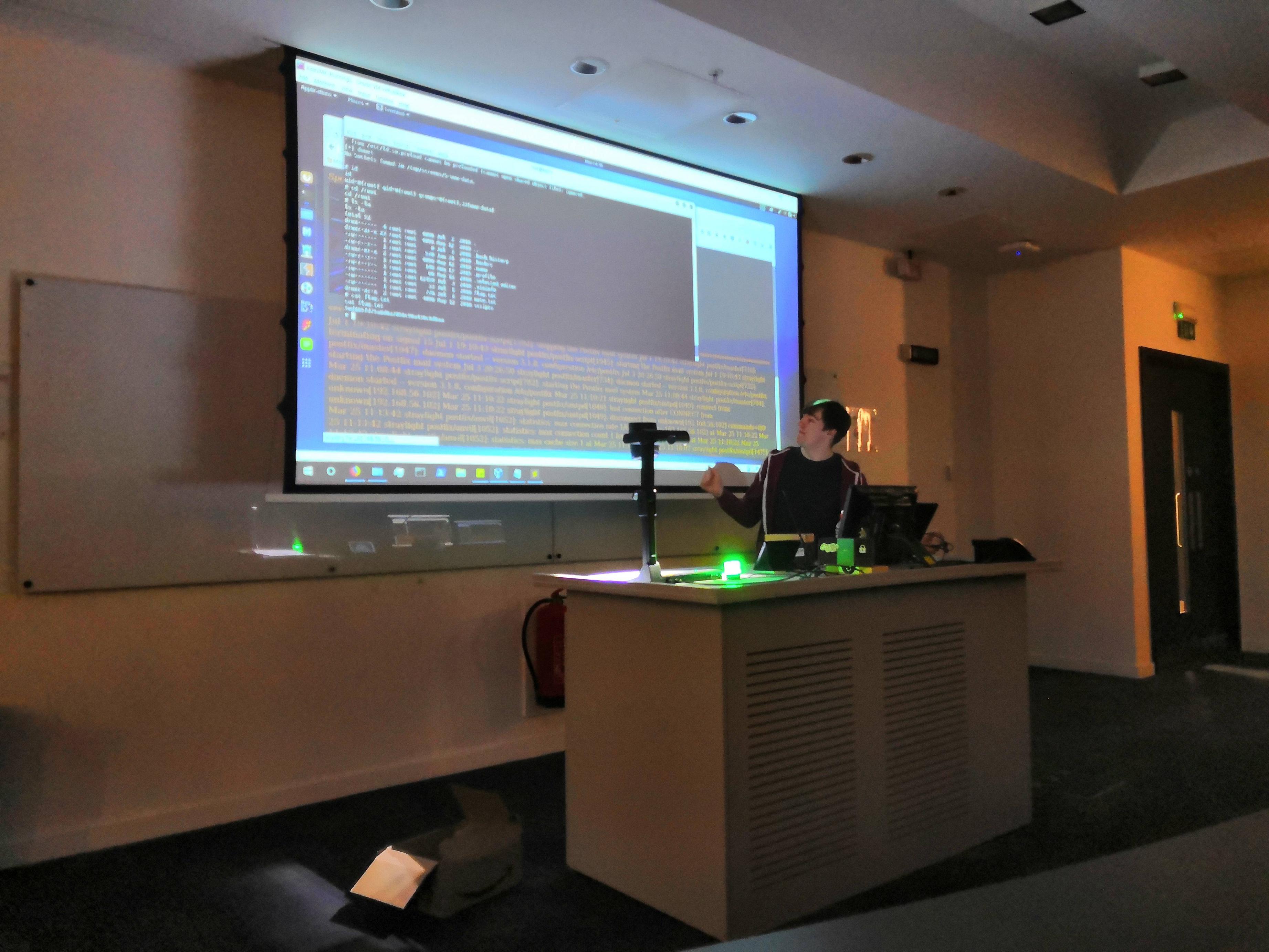 Our former Vice-President Jack presenting a demo